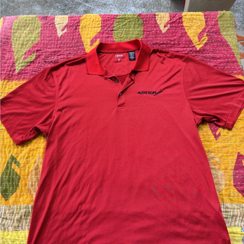 Izod Men's Red Polo Size Large Golf Shirt Pullover